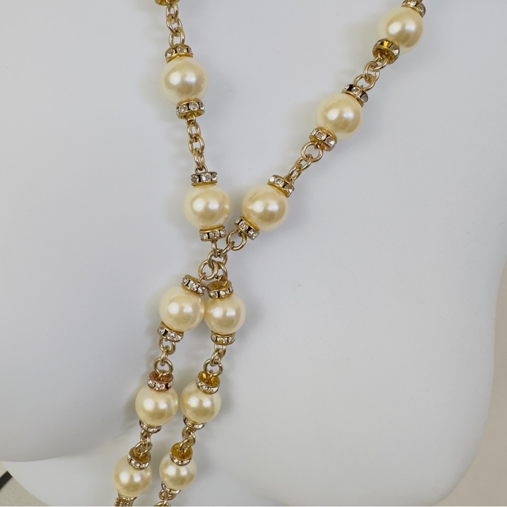 Vintage Faux Pearls Long Necklace